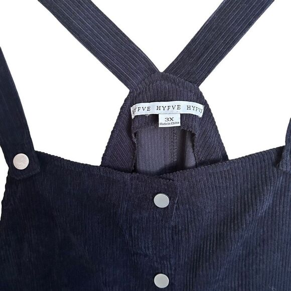 HYFVE Women’s Blue Corduroy Button Front Dress Pockets 3X NEW - Picture 3 of 4